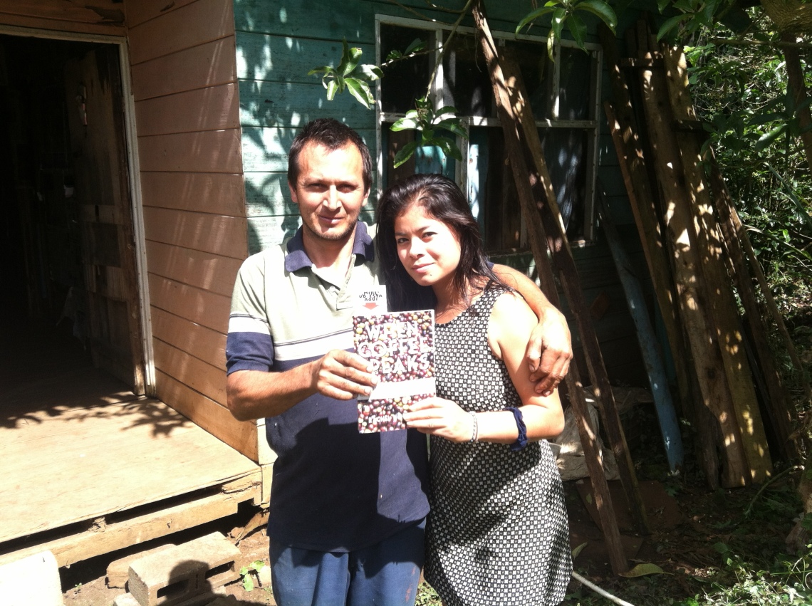 Minor and his wife Lucidia outside their home in San Marcos